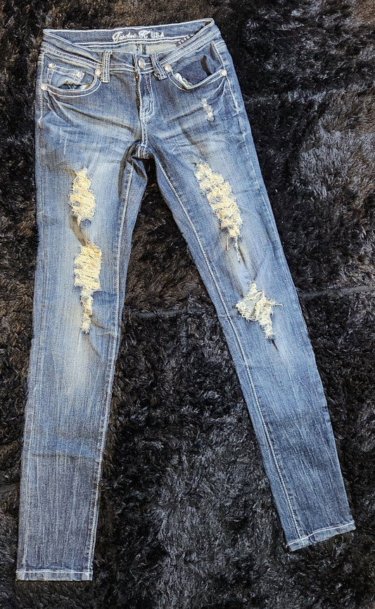 Womens size 3 | 12K Indigo Blue Distressed Jeans